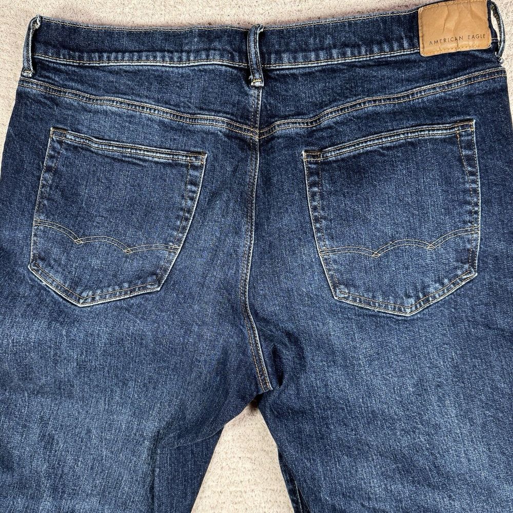 American Eagle Jeans Mens 36x30 Blue Relaxed Straight‎ Medium Wash Denim - Picture 9 of 9